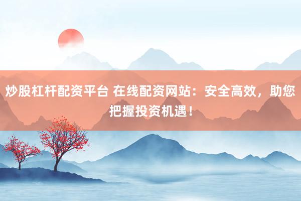 炒股杠桿配資平臺 在線配資網(wǎng)站：安全高效，助您把握投資機遇！